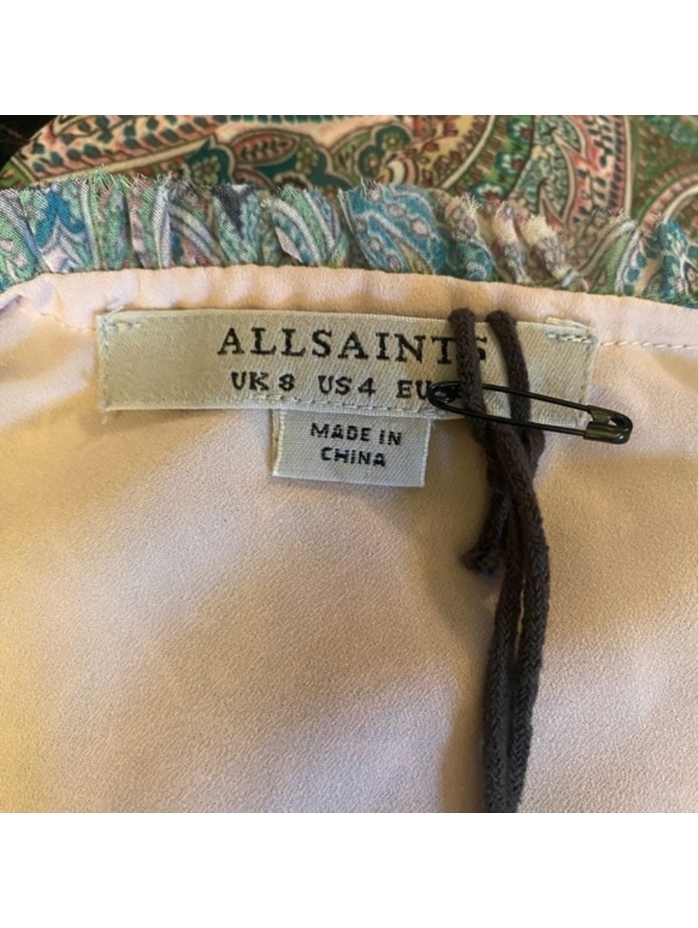 4 All Saints Zini Shahmina Green Dress - Picture 7 of 14